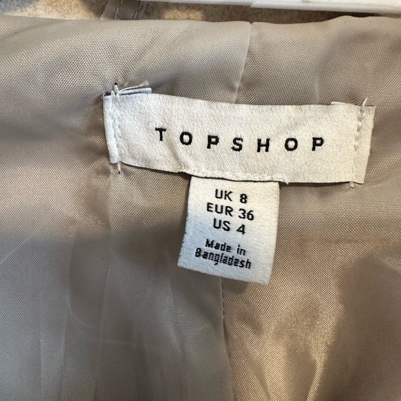 Topshop Womens Oatmeal Beige Color Oregon Car Coat Casual Jacket Size US Size 4 - Picture 2 of 5